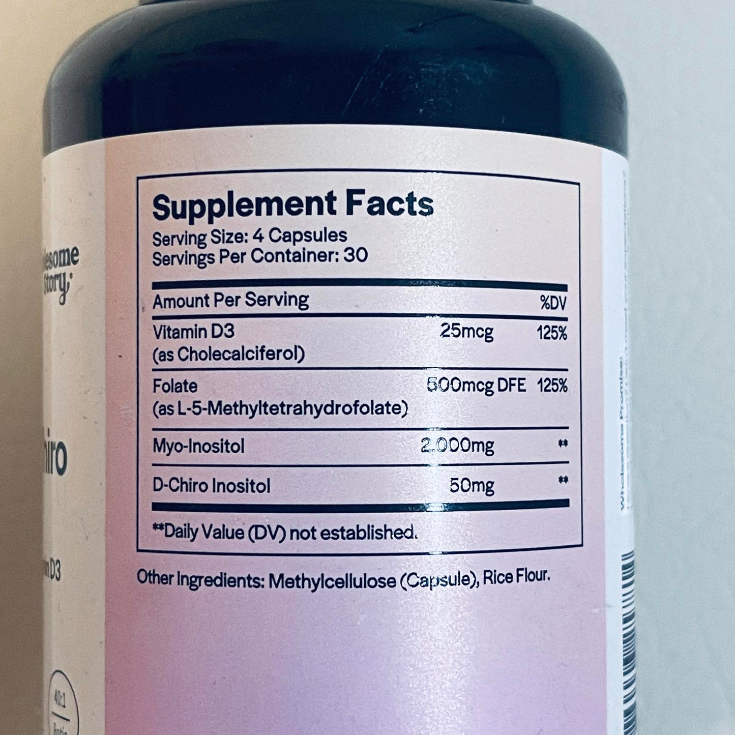 Myo & D-Chiro Inositol with MTHF Folate + Vitamin D3 Dietary Supplement EXP 7/2026