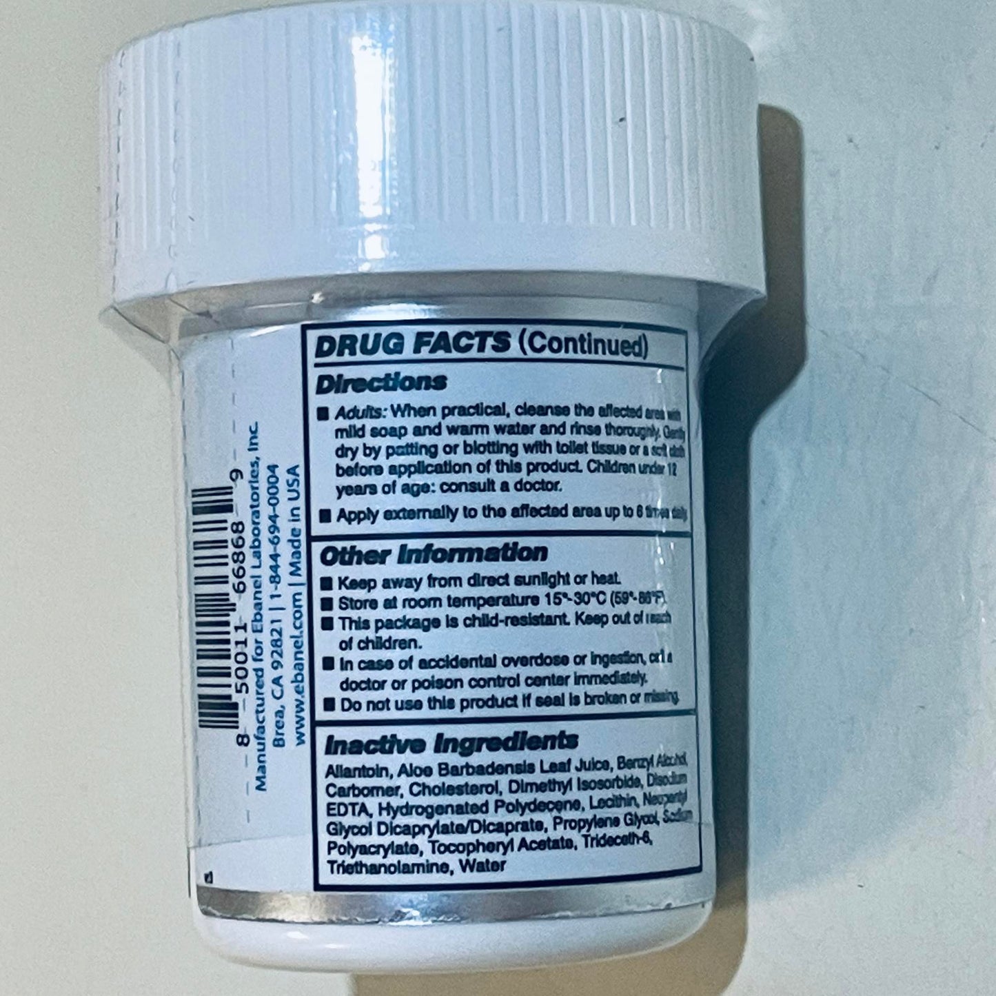 Ebanel Numb25 5% Lidocaine Topical Anorectal Cream EXP 6/2026