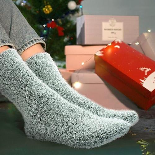 5 Pairs Fuzzy Cozy Warm Socks for Women Winter Wool Thick Casual Home Sleeping