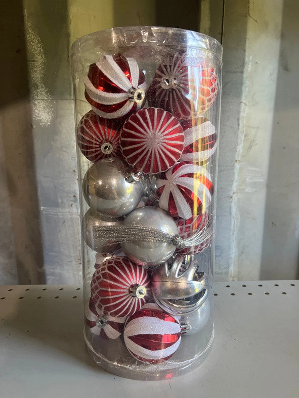 Used - 24 Pcs 2.36 in Shatterproof Christmas Ball Ornaments, Glitter