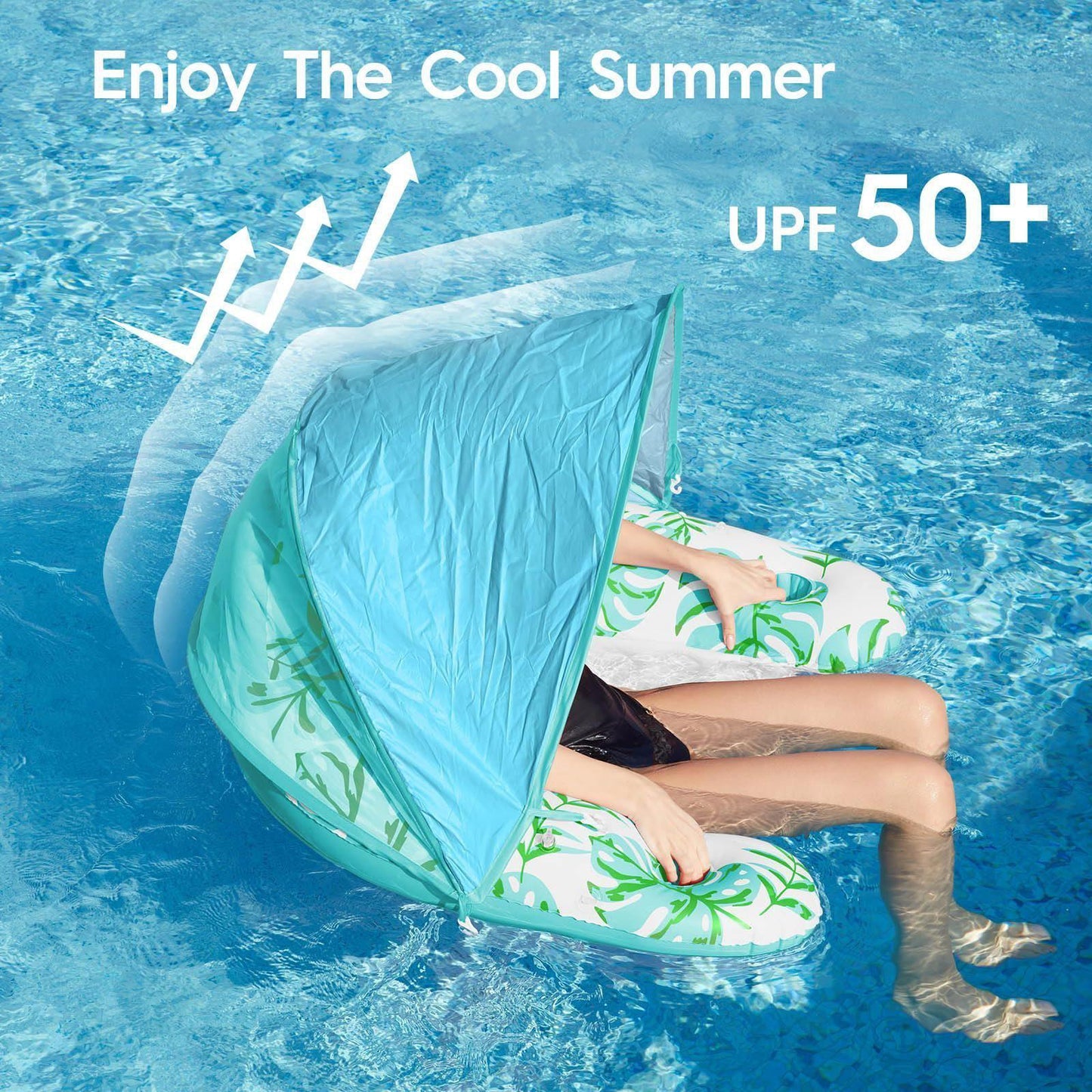 Comfortable Inflatable Pool Float with Canopy