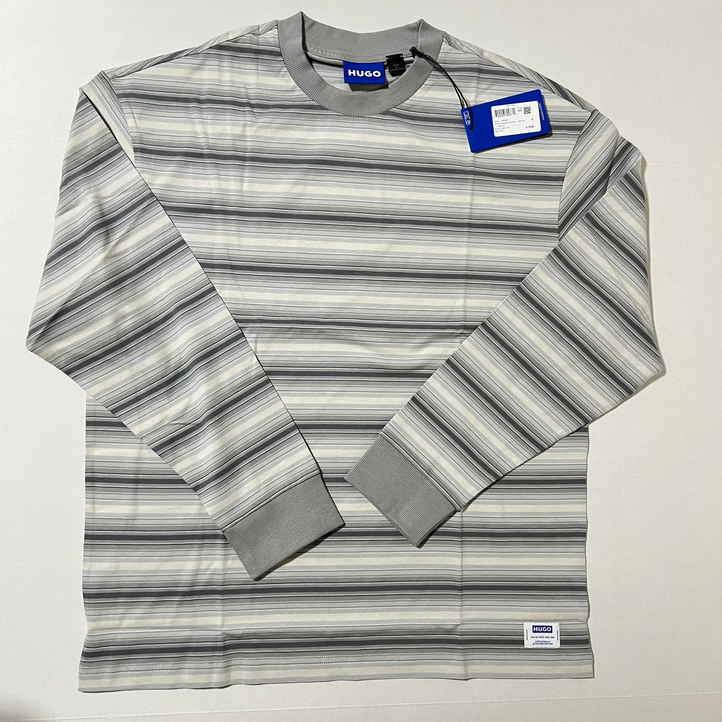Men's Long-Sleeve Crewneck Striped T-Shirt
