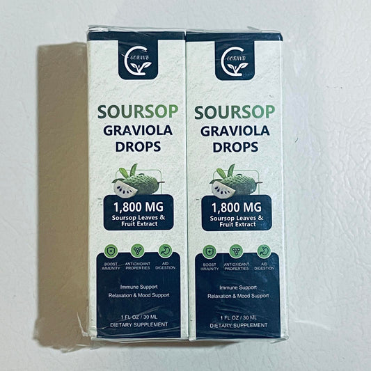 Soursop Graviola Drops Dietary Supplement 2 FL OZ (60 ML) EXP 7/26