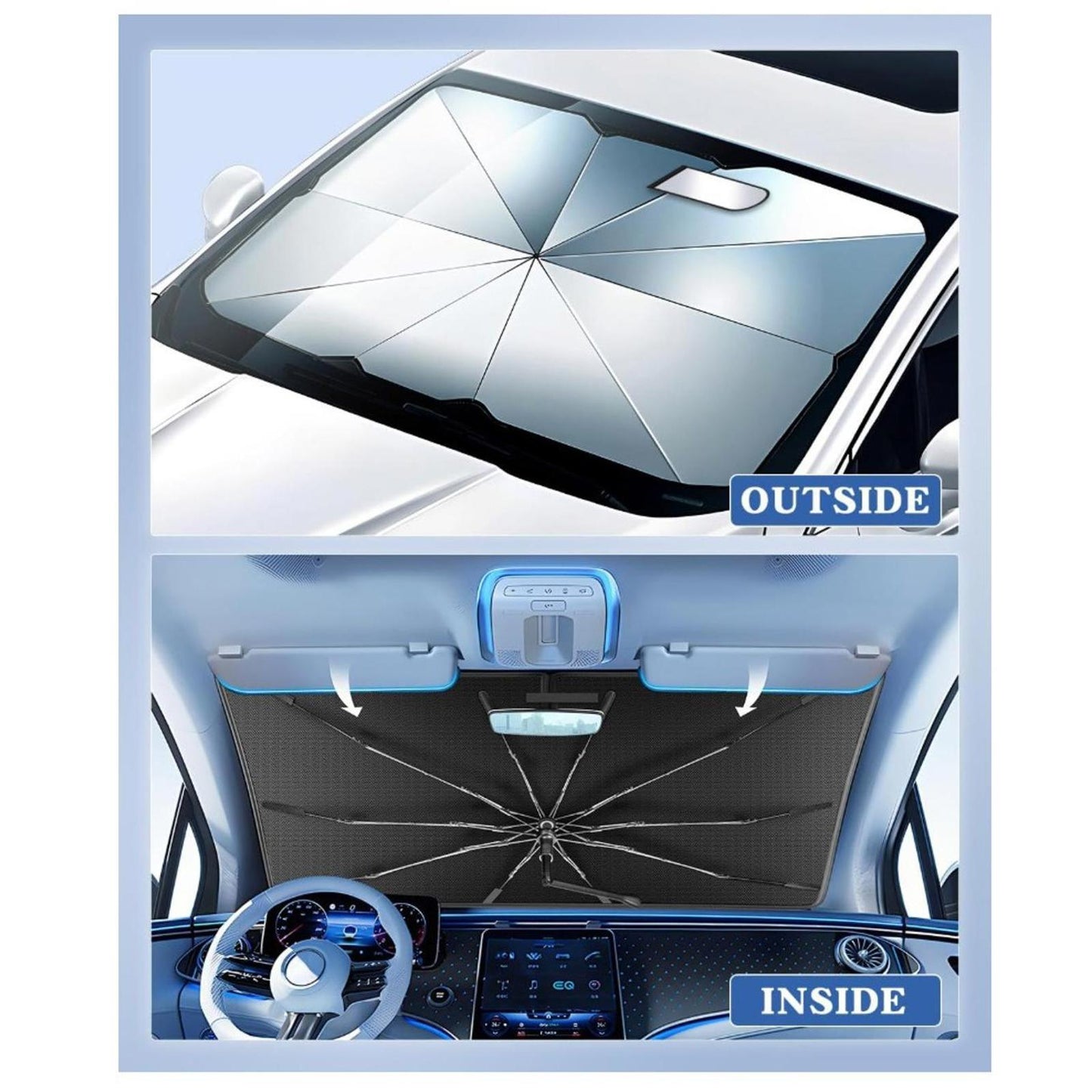 Epltion Car Windshield Sunshade Umbrella for BMW X5 models from 2019 to 2025.