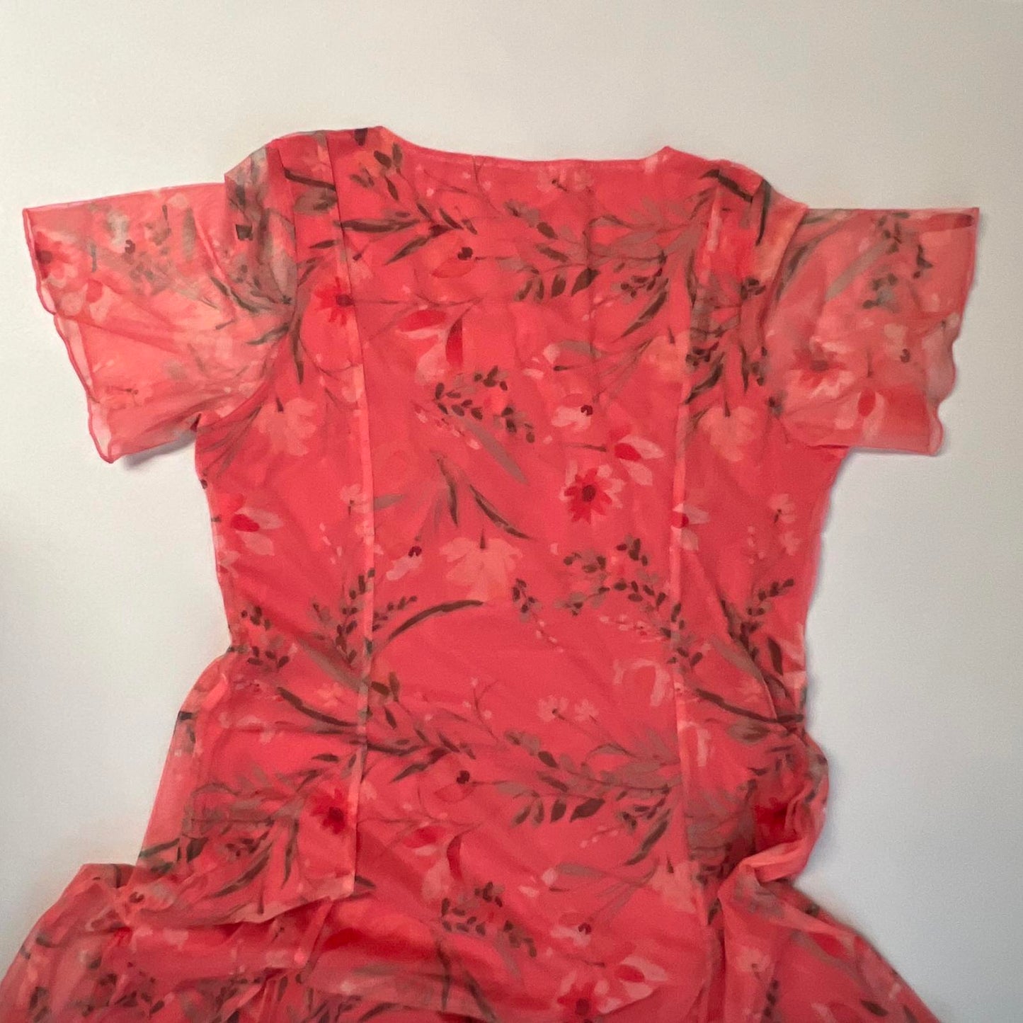 Coldwater Creek Coral Floral Maxi Dress