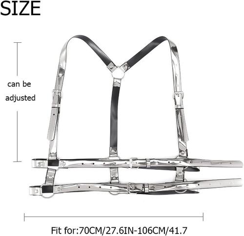 Women High Waisted Harness Belt Mirror Waist Strap Belts Rave Punk Rock Belts