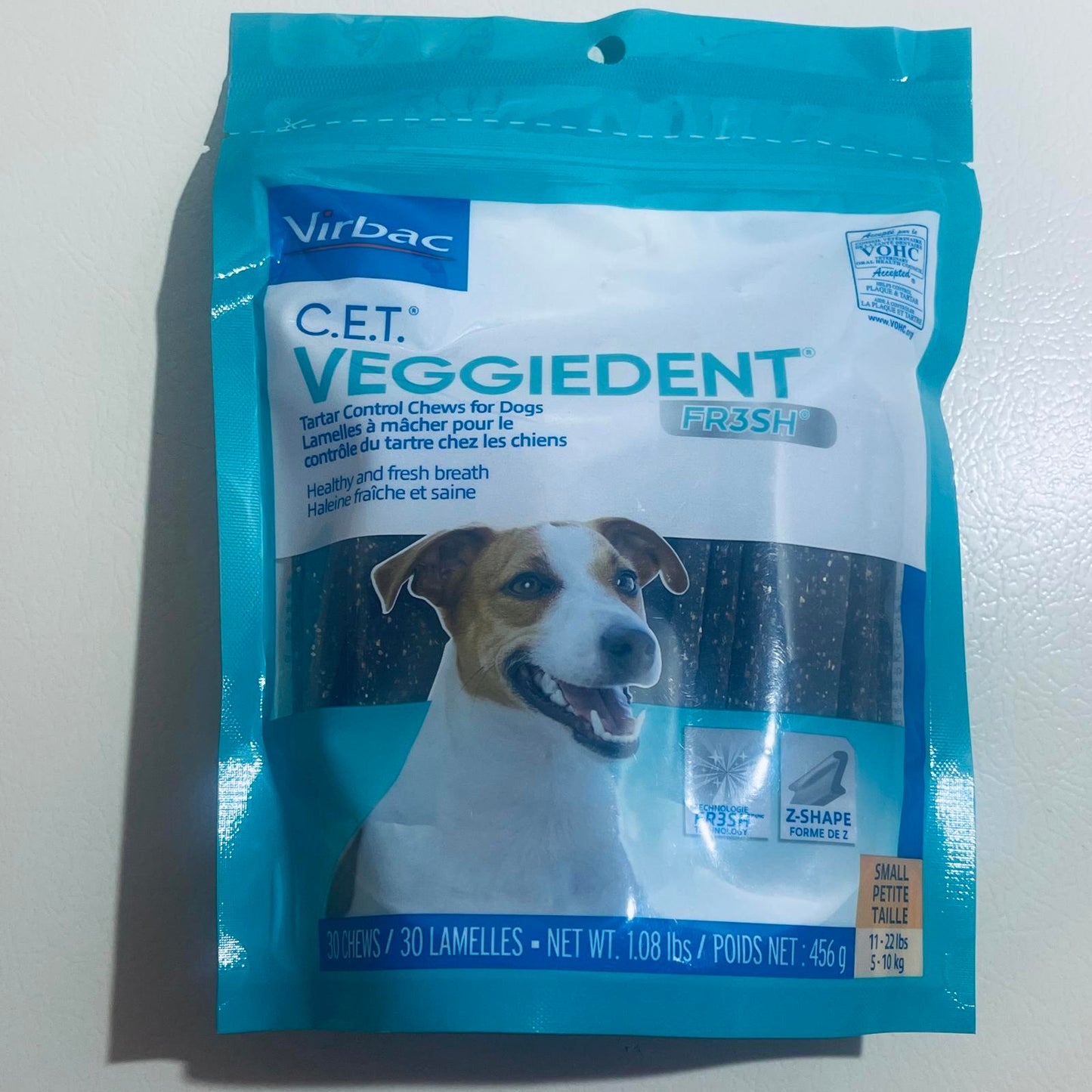 Virbac C.E.T. Veggiedent FR3SH Tartar Control Chews for Dogs, Small Size