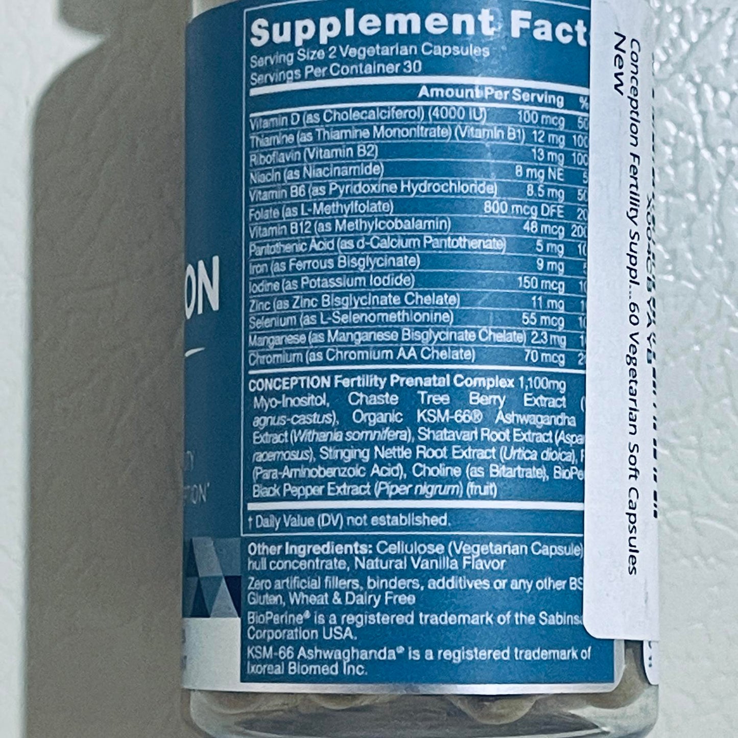 Eu Natural Conception For Her Fertility Aid Dietary Supplement, 60 Vegetarian Capsules EXP 7/2026