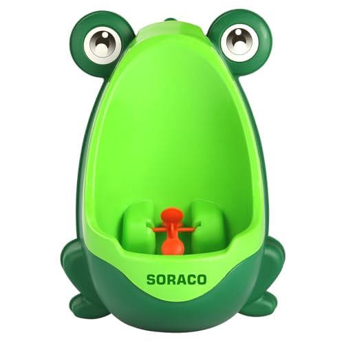 Frog Potty Training Urinal for Toddler Boys with Funny Aiming Target, (Green)