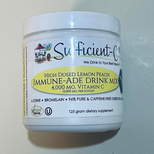 Sufficient-C High Dosed Lemon Peach Immune-Ade Drink Mix 125g