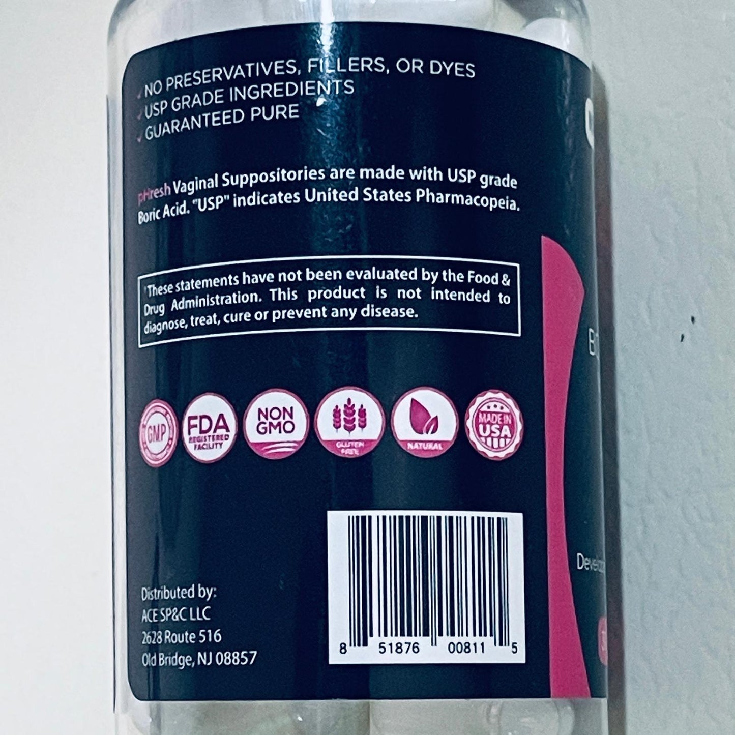 pHresh Boric Acid 600mg Vaginal Suppositories, 30 Count EXPIRED 11/2024