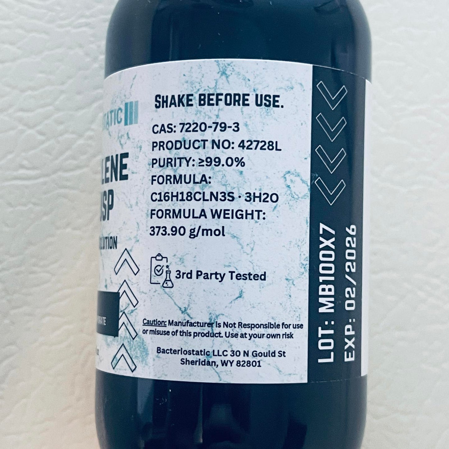 Methylene Blue USP 1% Aqueous Solution 110ml - EXP 2/26