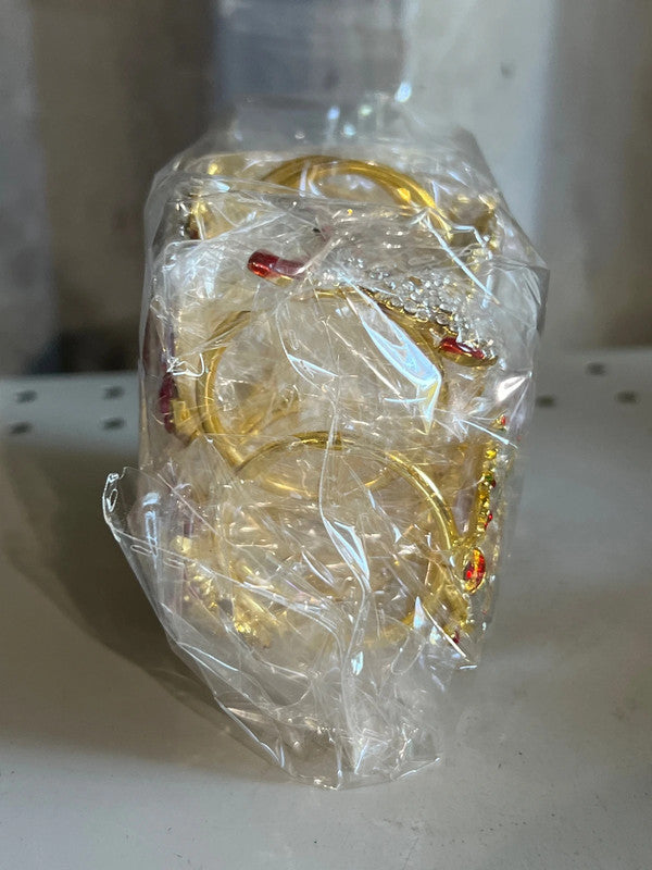 12 Pack Gold Christmas Napkin Rings, Assorted Designs