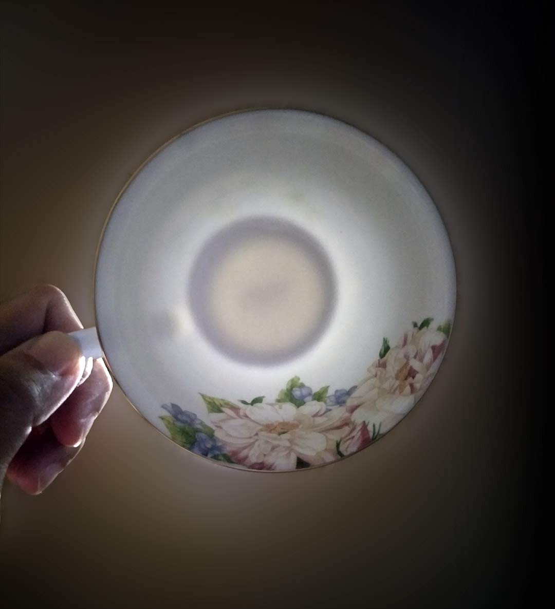 Pink Floral Tea Cup and Saucer Set, Bone China Tea Set, Coffee Cup, 7oz.