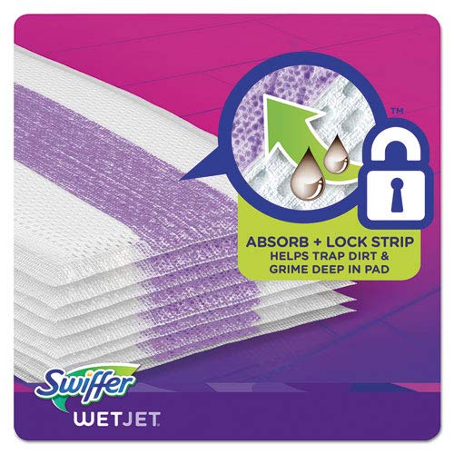 Swiffer WetJet System Refill Cloths, 11.3" x 5.4", White, 24 Refill Pads