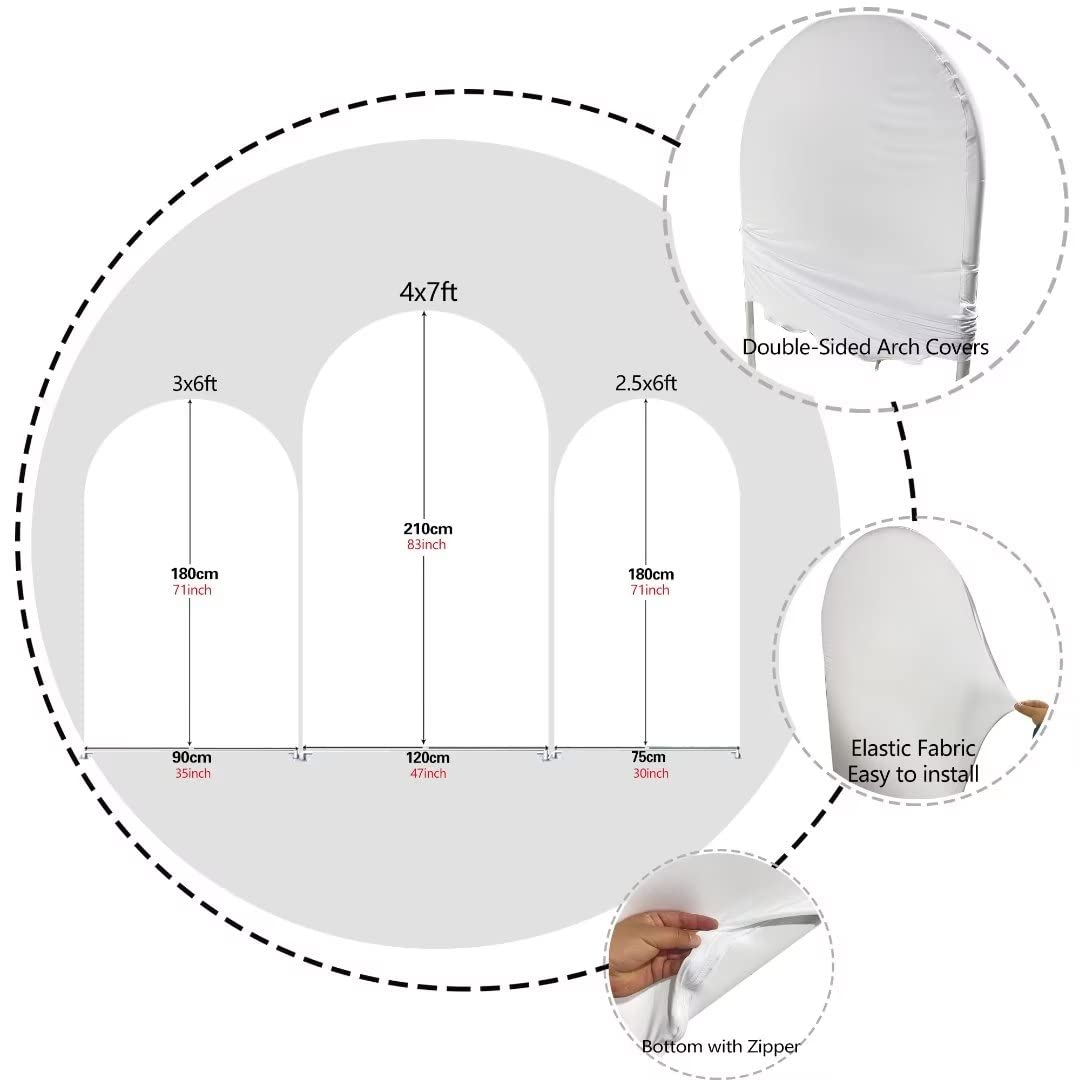 Arch Backdrop Cover Patchwork Tile Arched Stand Covers Stretchy Banner (4X7ft)