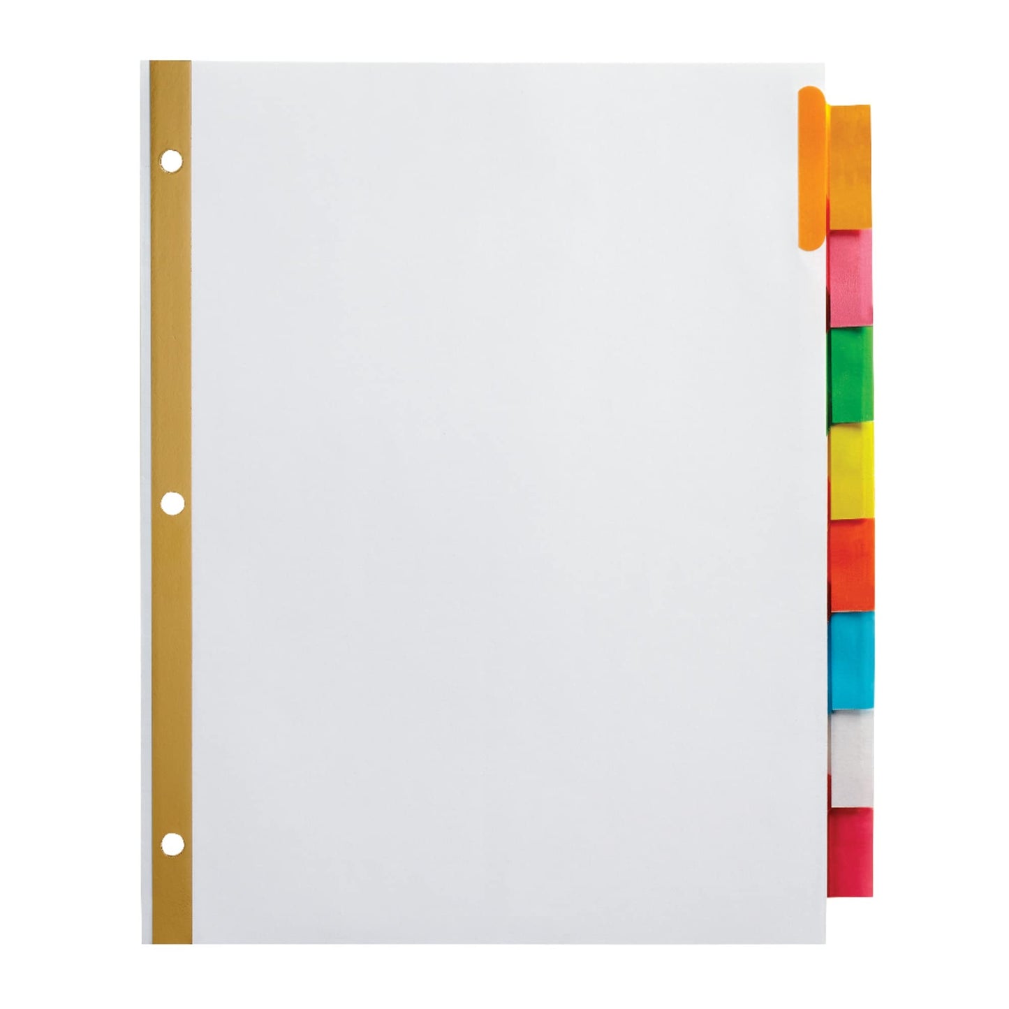 Office Depot Insertable Dividers Tabs, White, Assorted Colors, 8-Tab, OD14791