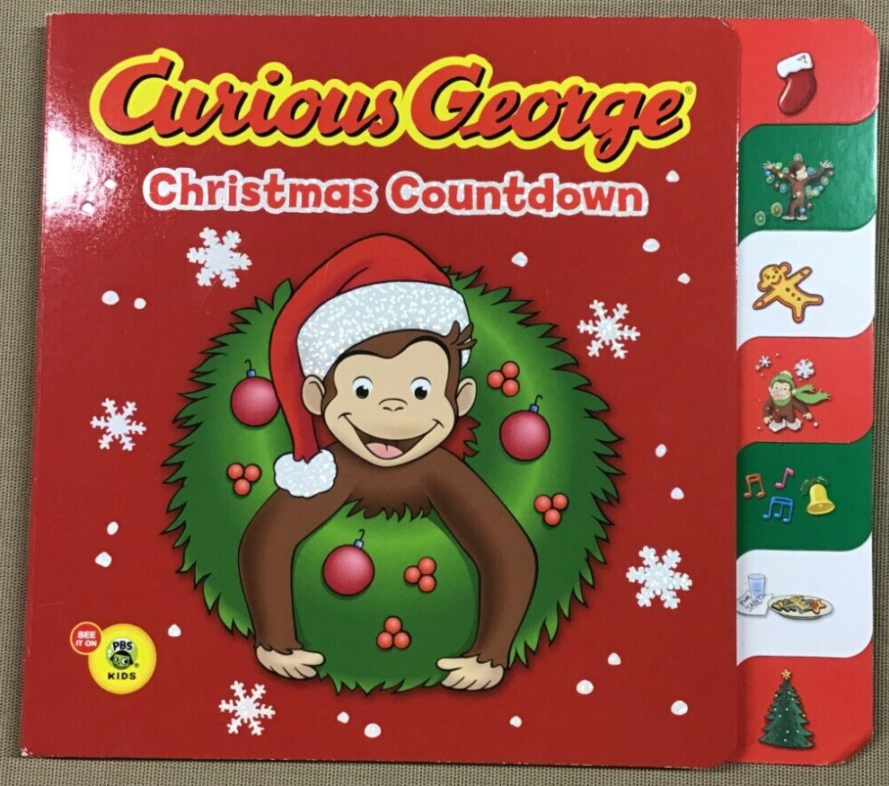 Curious George Christmas Countdown tabbed board book
