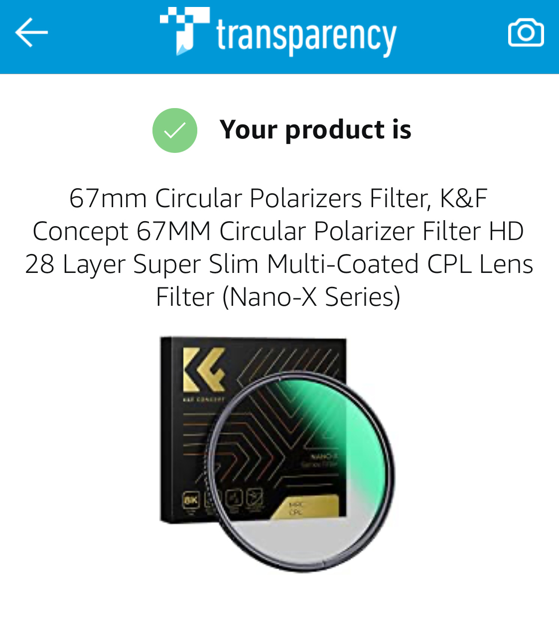 K&F Concept 55mm Ultra Slim Circular Polarizer CPL FLTR 4 Camera Lens Filter...