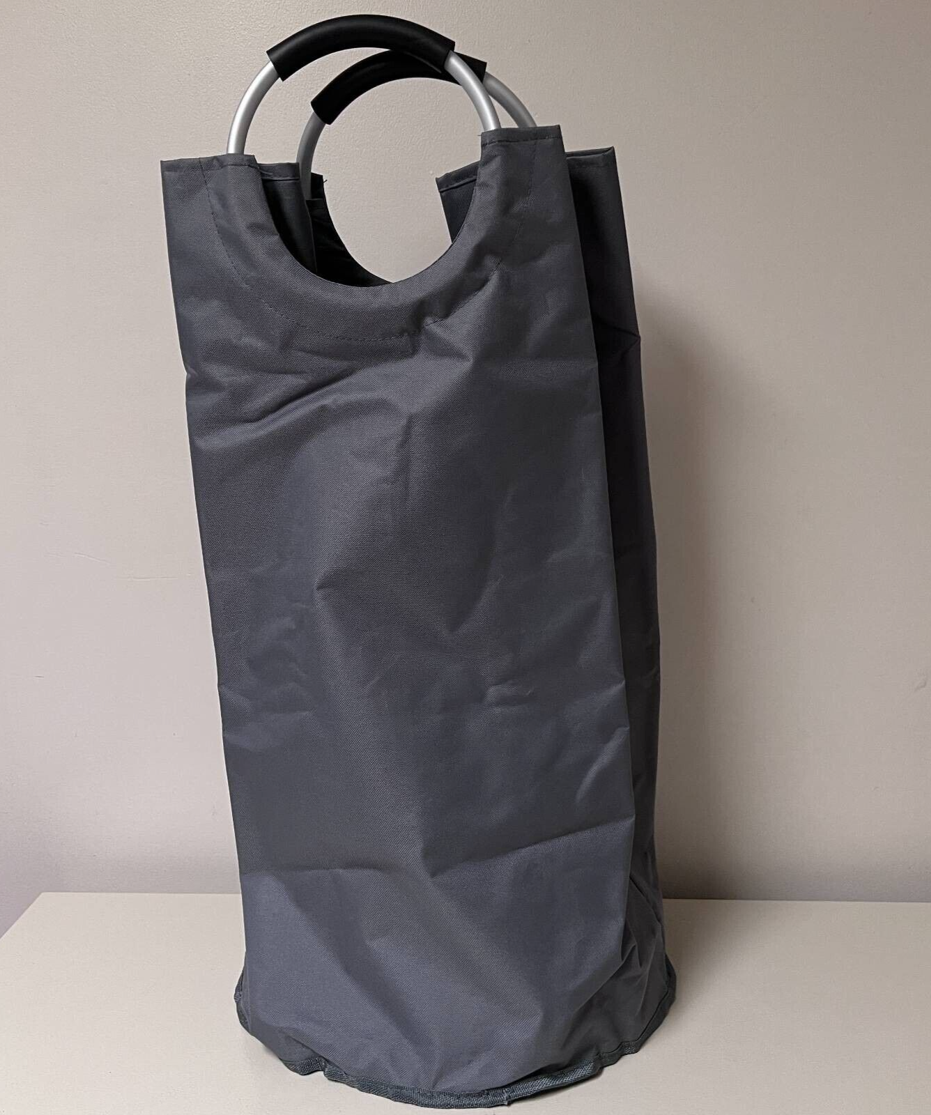 Dokehom Laundry Basket Gray W/ Handles Foldable Collapsible 14" x 28.5" New