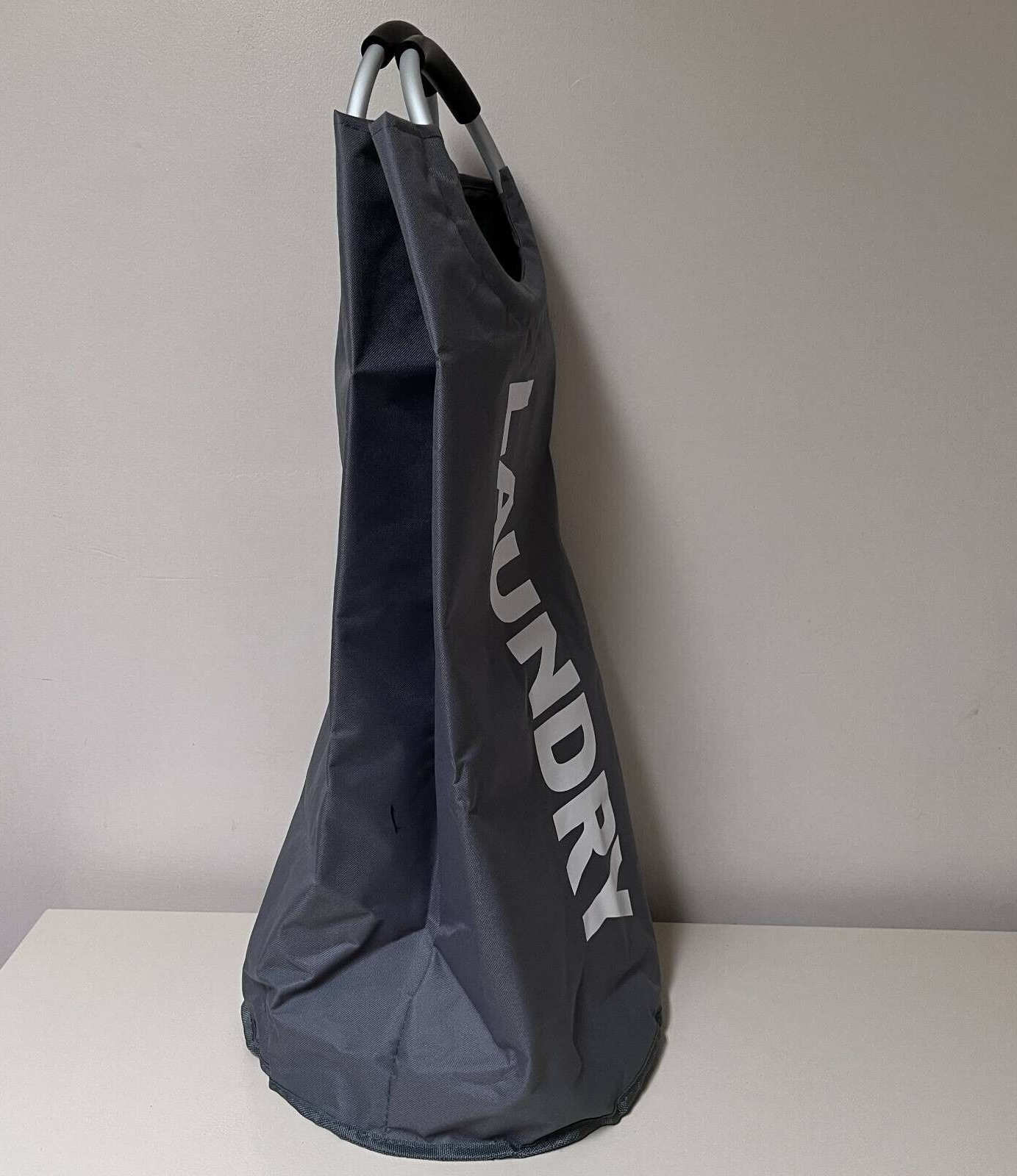 Dokehom Laundry Basket Gray W/ Handles Foldable Collapsible 14" x 28.5" New