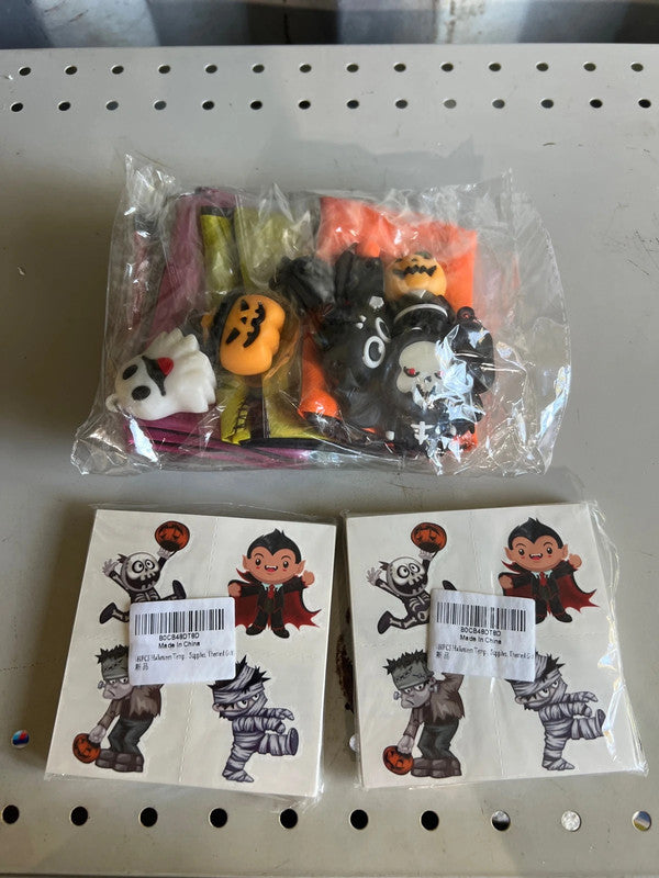 6 Pack Halloween Parachute Toys with 360 Temporary Tattoos