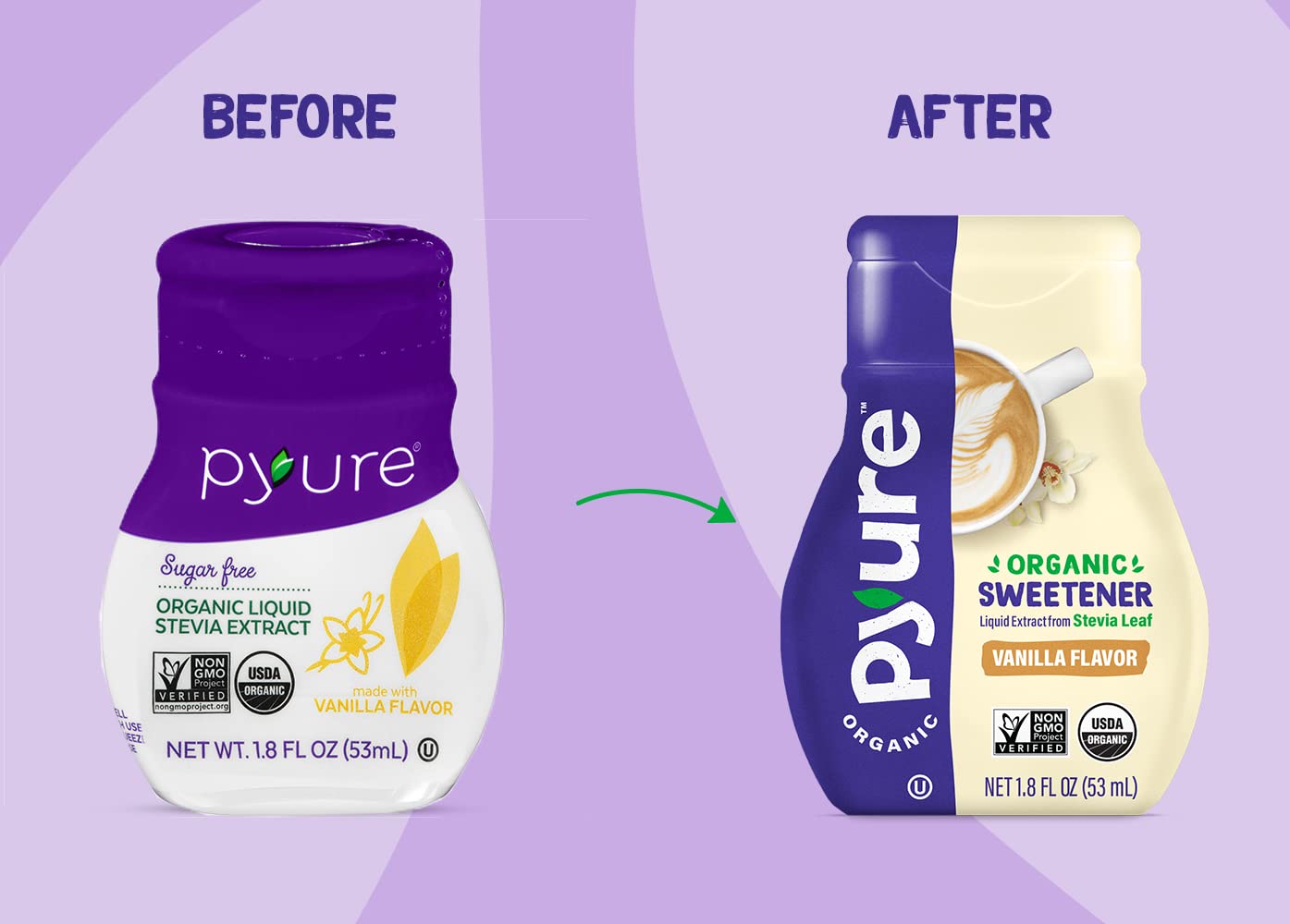 Pyure Organic Liquid Vanilla Stevia Sweetener Drops |1.8 oz | EXPIRED 9/2023