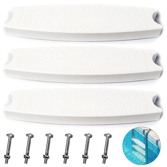 TonGass 3-Pack, White 18" Universal Pool Ladder Steps Replacement parts