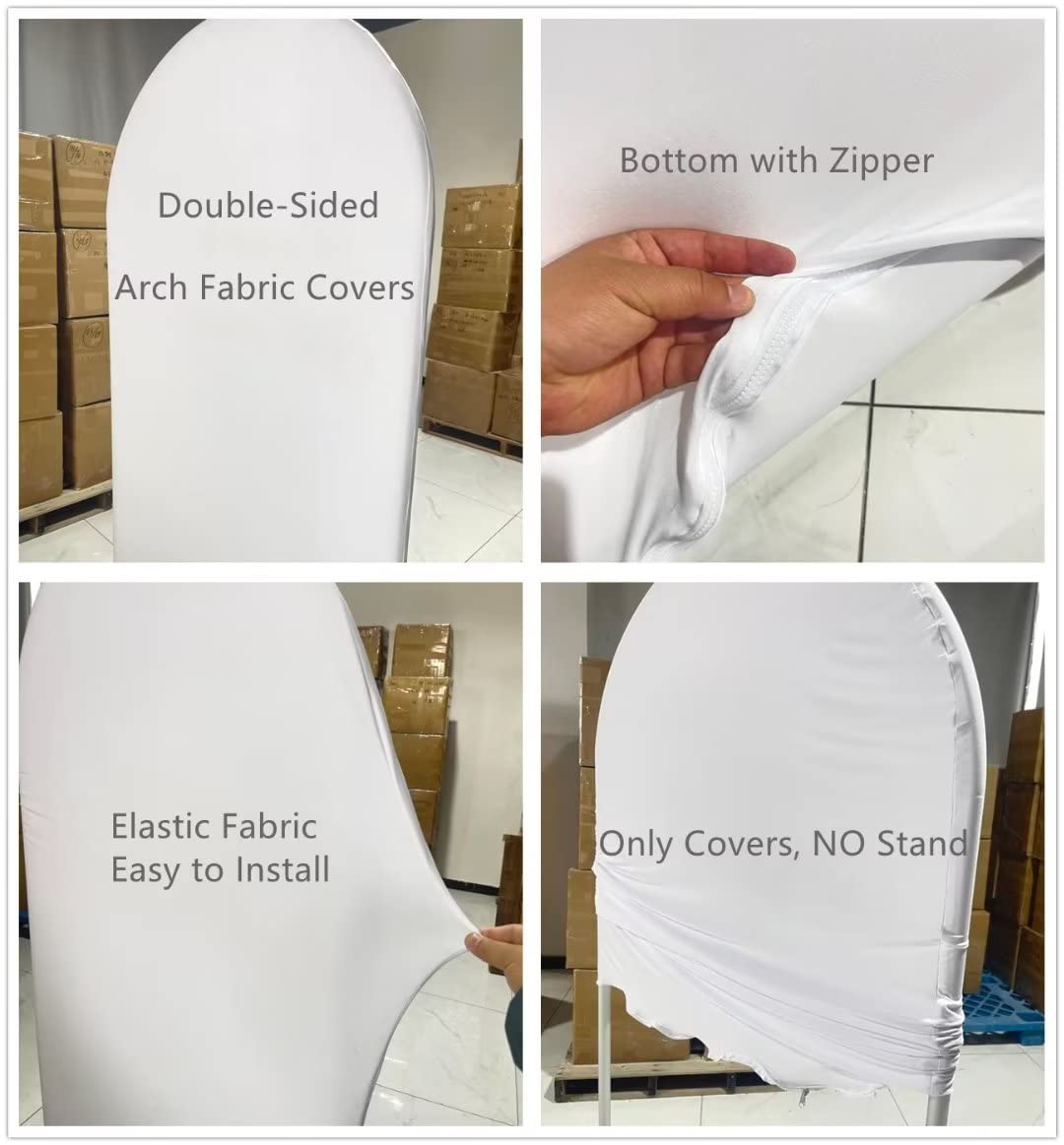 Arch Backdrop Cover Patchwork Tile Arched Stand Covers Stretchy Banner (4X7ft)