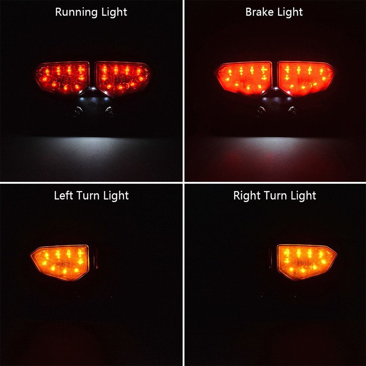 Turn Signal Lamp License Plate Bracket Smoke Lens Integrated Tail Light