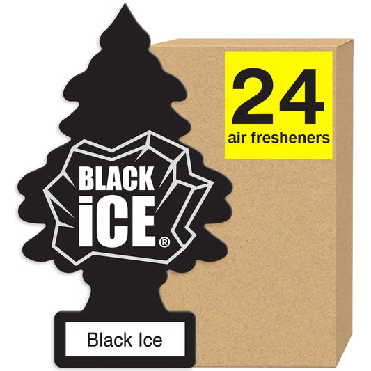 LITTLE TREES Car Air Fresheners, Scent for Auto or Home, Black Ice, 24-count