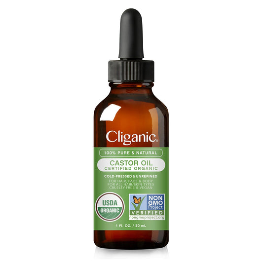 Cliganic Organic Castor Oil, 100% Pure (1oz with Eyelash Kit) 8/2027