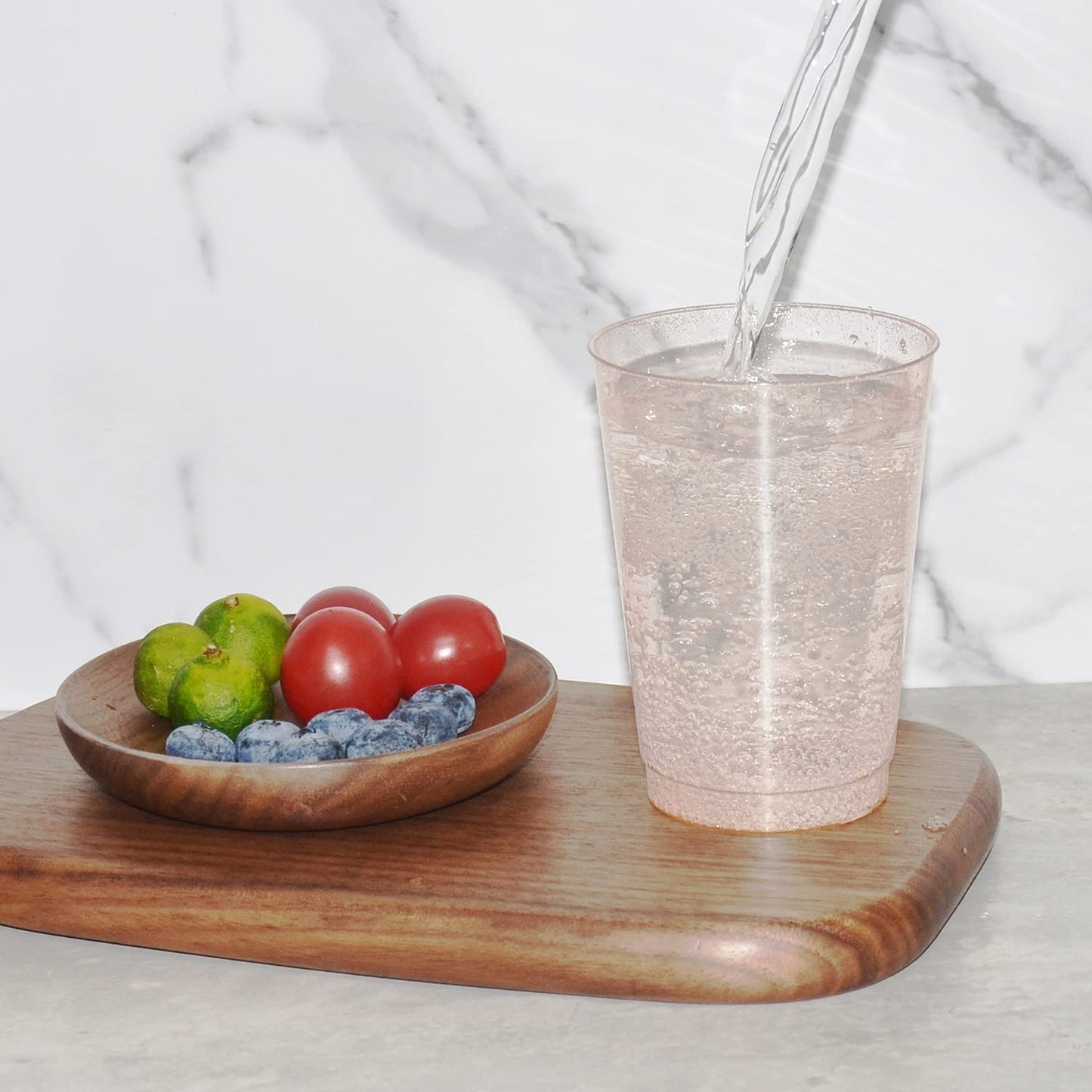 50PCS, 12 oz Rose Gold Glitter Plastic Cups,Disposable Cocktail Cups, Wine cups