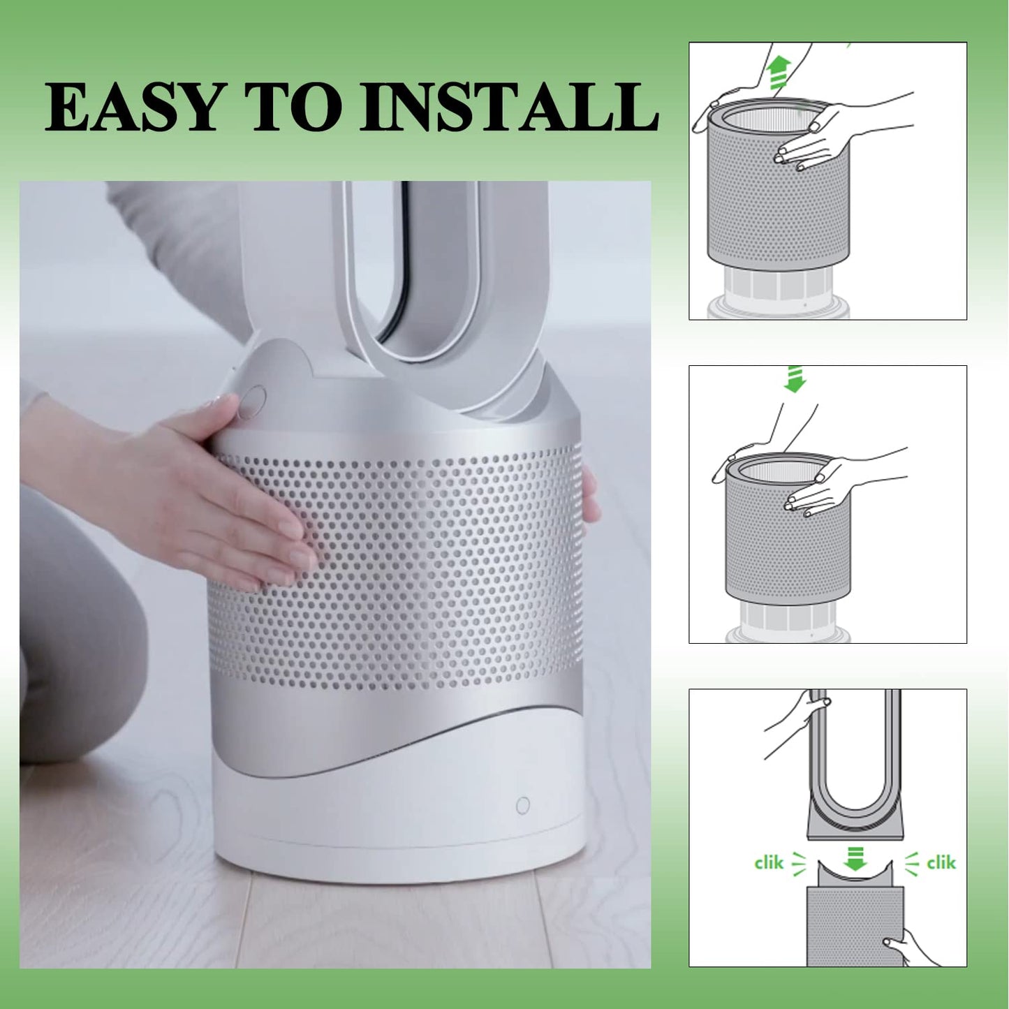 Air Filter Replacement for Dyson DP01 DP02 Desk Air Purifiers, Part # 968125-03