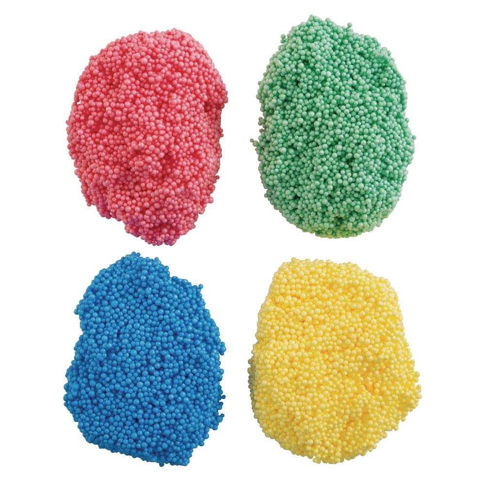 Colorations Incredible Foam Dough, 4 Colors, 3.5 OZ. each, Plastic Storage Tubs