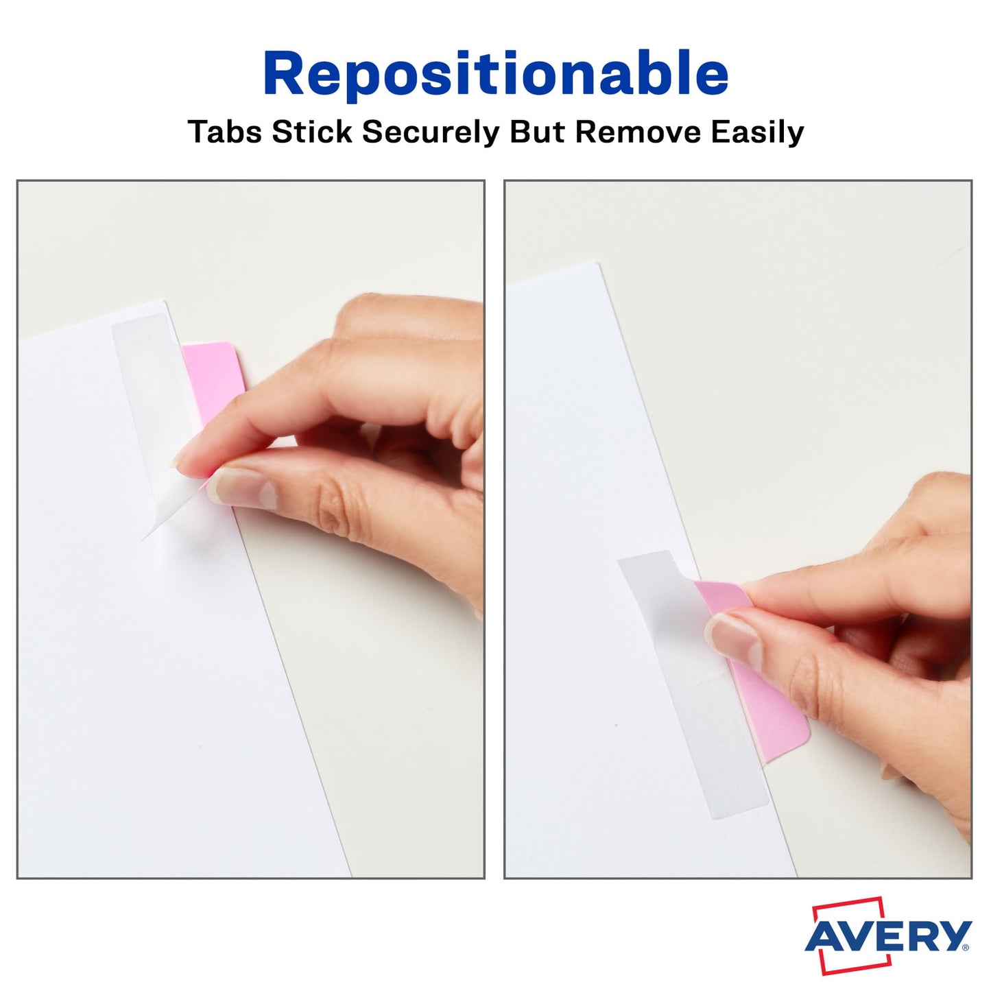 24pc Avery Margin Repositionable Tabs, 2.5x1", 2-Side Writable, Pastel Colors