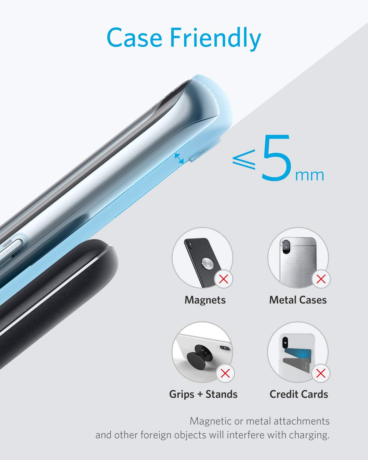 Anker 2-Pack 313 Wireless Charger PowerWave Stands, Qi-Certified, NO AC ADAPTOR