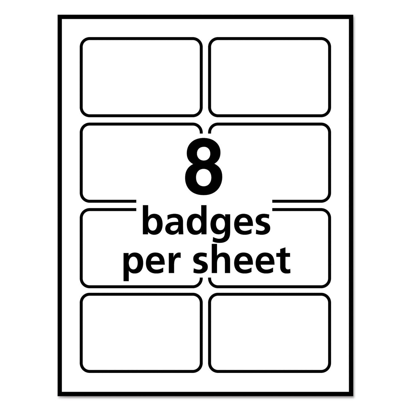 White Adhesive Name Badges - Avery 5395