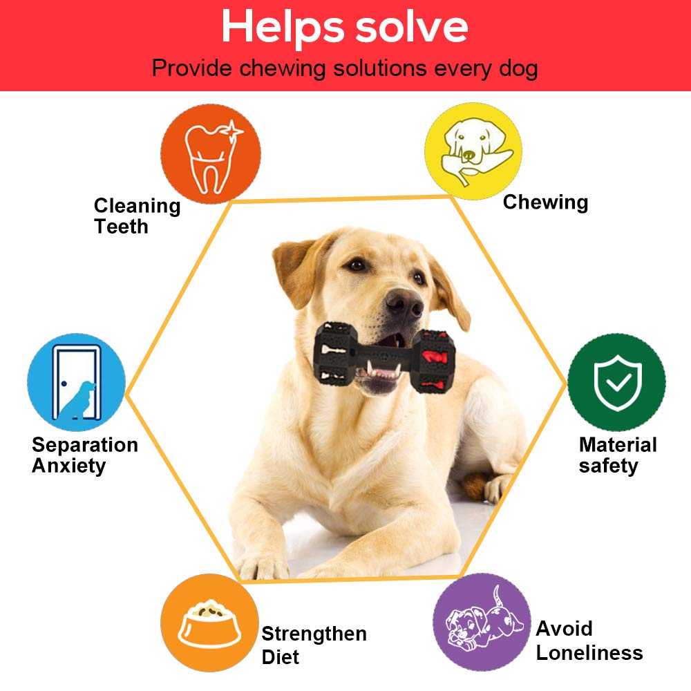 Dog Chew Toys for Aggressive Chewers Non-Toxic Dental Pet Toy forLarge DogsBlack