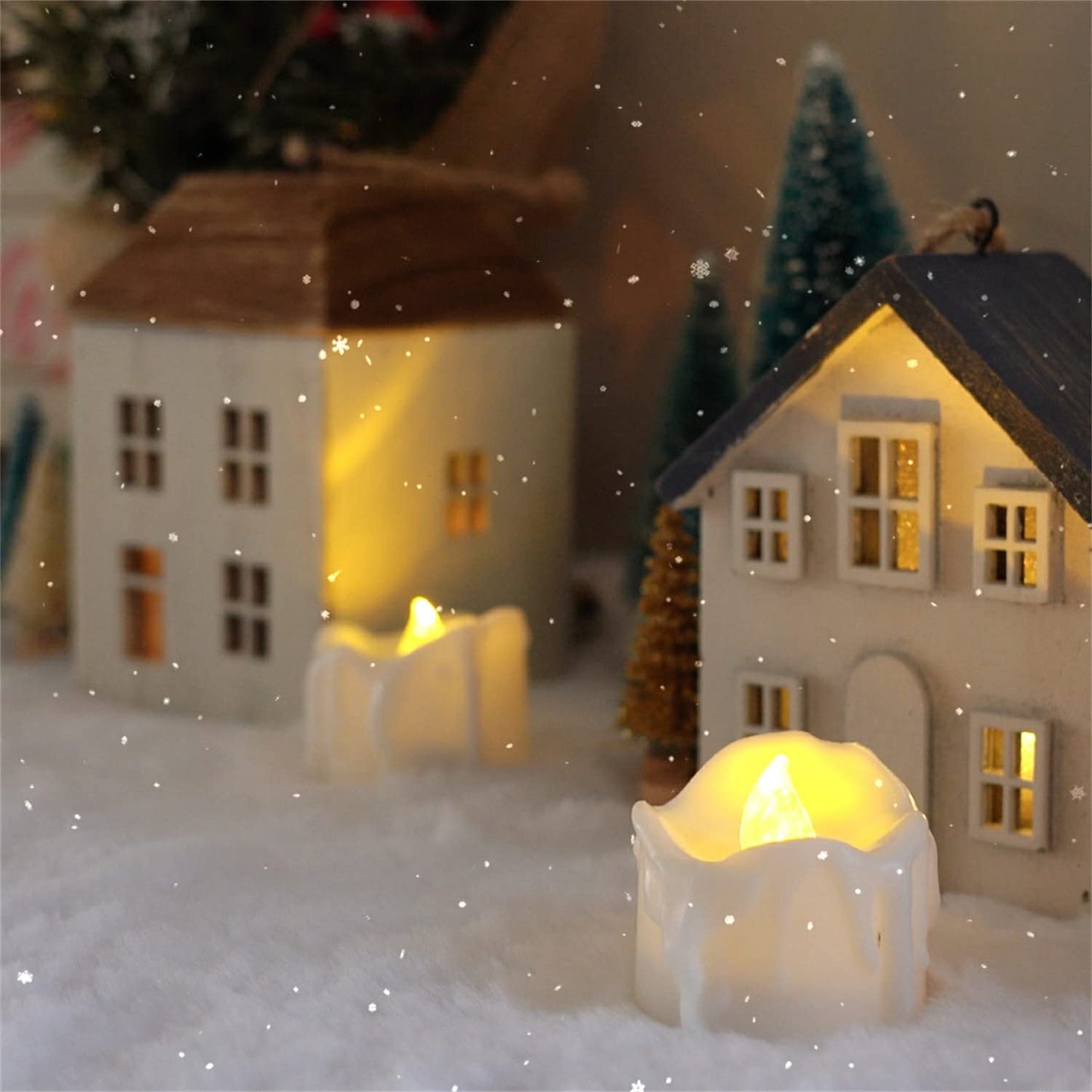 Tea Lights, Flickering, Auto On 6 / Off 18 hrs, extra Batteries Included, 24pack