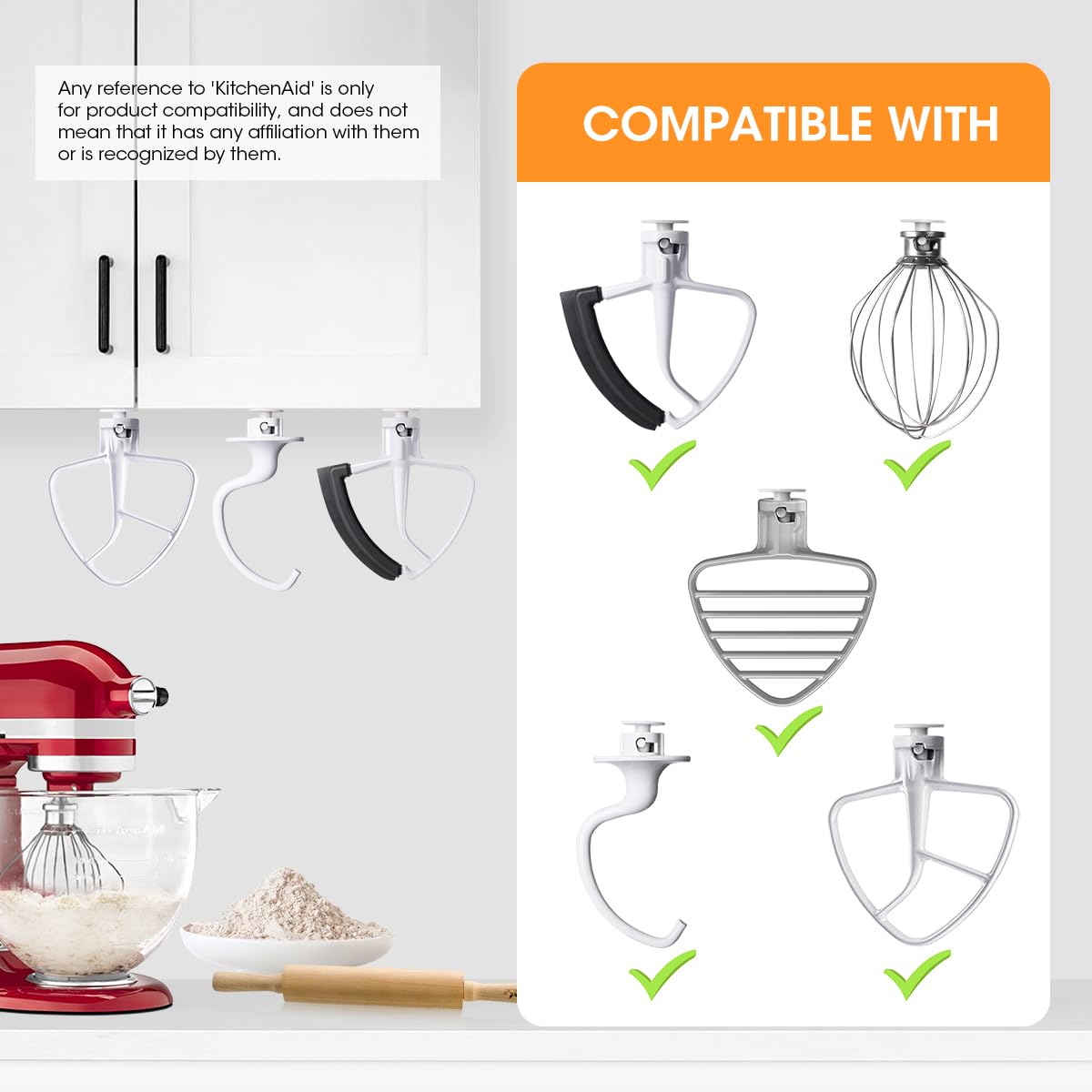 Aieve 4 Pack Stand Mixer Attachment Holders Compatible with Kitchenaid Mixer Acc