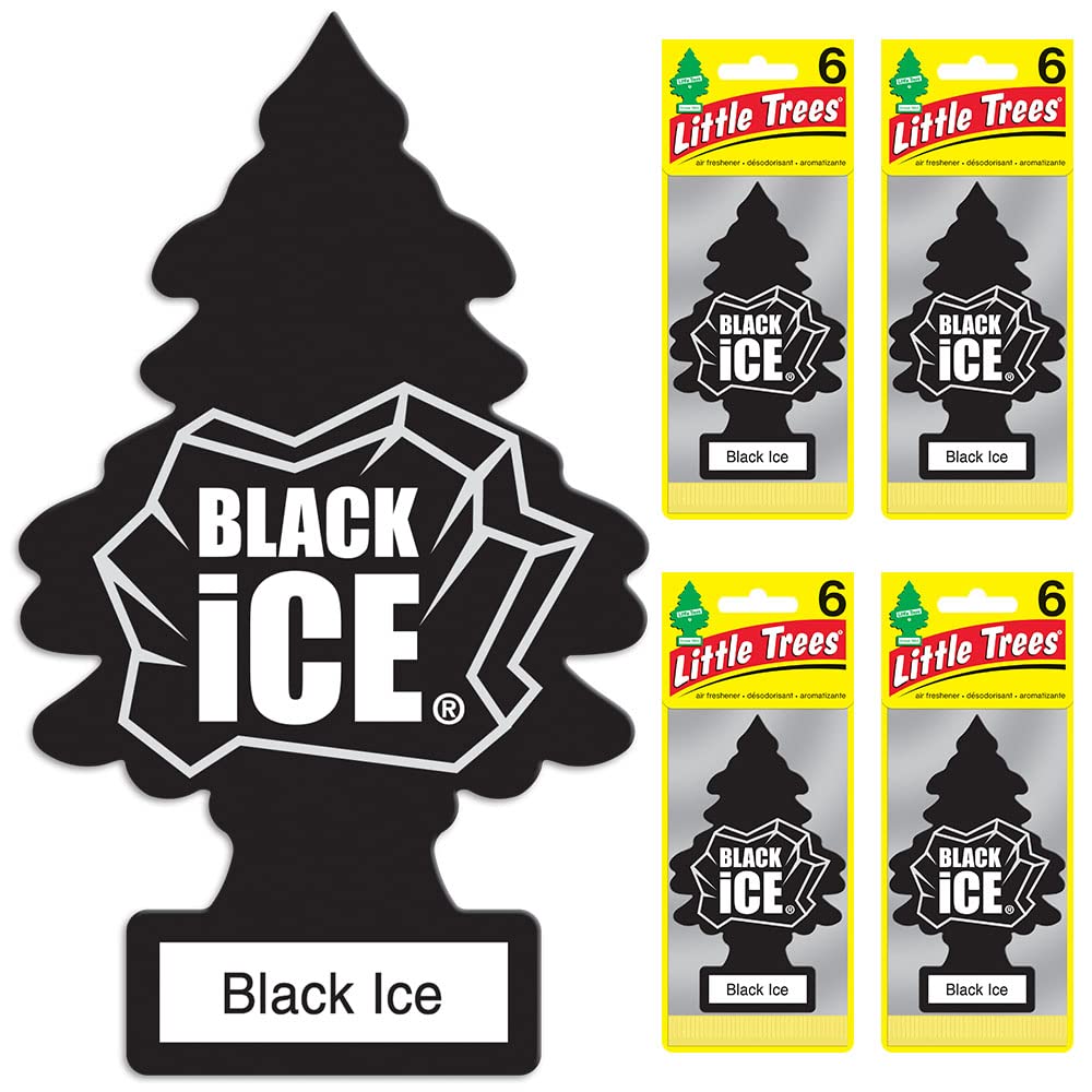 LITTLE TREES Car Air Fresheners, Scent for Auto or Home, Black Ice, 24-count