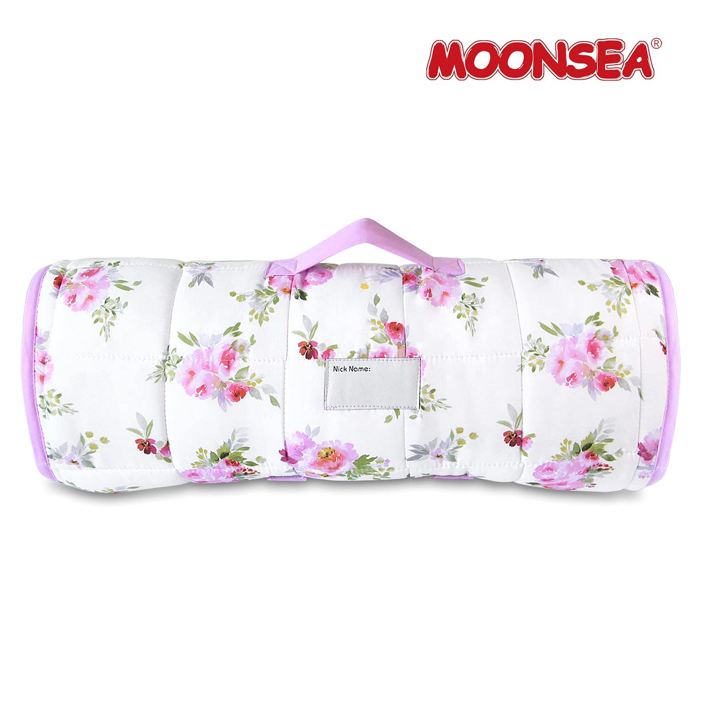 Toddler Nap Mat for Girls Floral with Pillow and Fleece Blanket, Lightweight