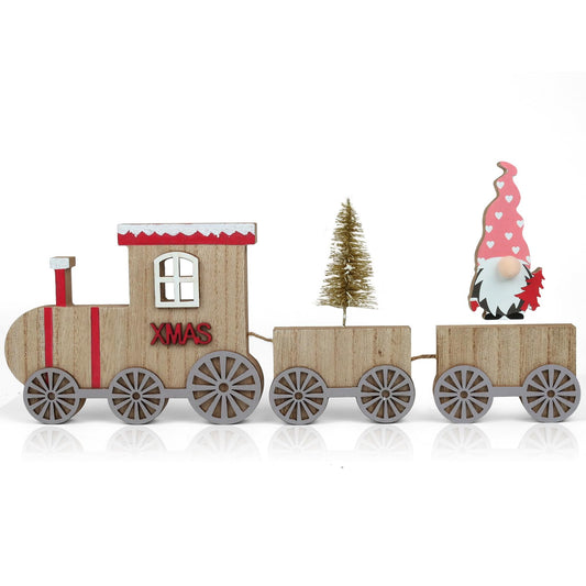 Wooden Christmas Table Train for Coffee Table, Shelf, or Mantel - Indoor Decor
