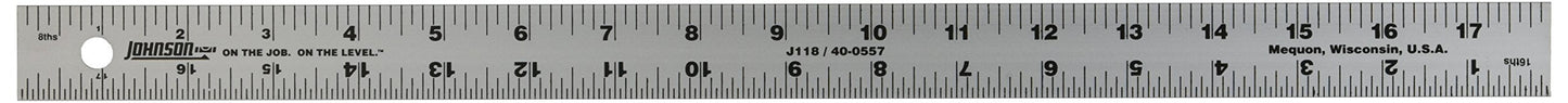 Johnson Level & Tool J118 Aluminum Rule, 18", Silver, 1 Rule