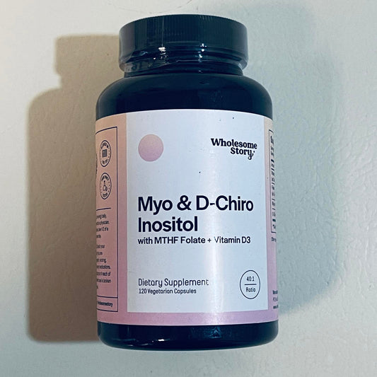 Myo & D-Chiro Inositol with MTHF Folate + Vitamin D3 Dietary Supplement EXP 7/2026