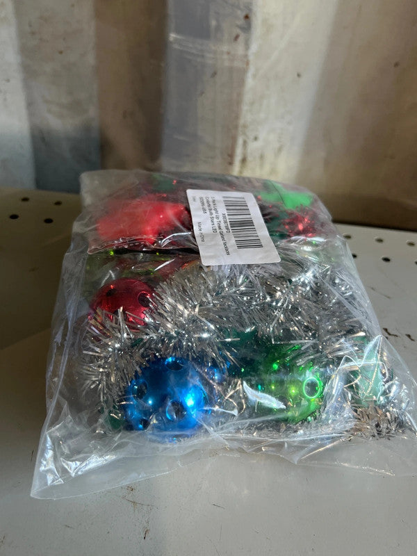Set of 3 Christmas Tinsel Garland Necklaces, Stars and Lights
