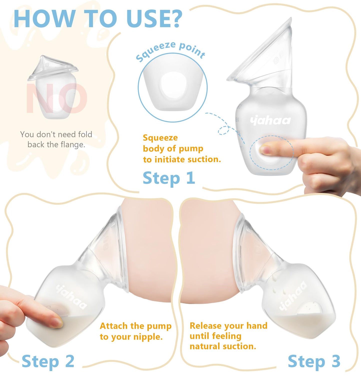 Manual Breast Pump for Breastfeeding Essentials, with Spill Free Valve,Clear,4oz