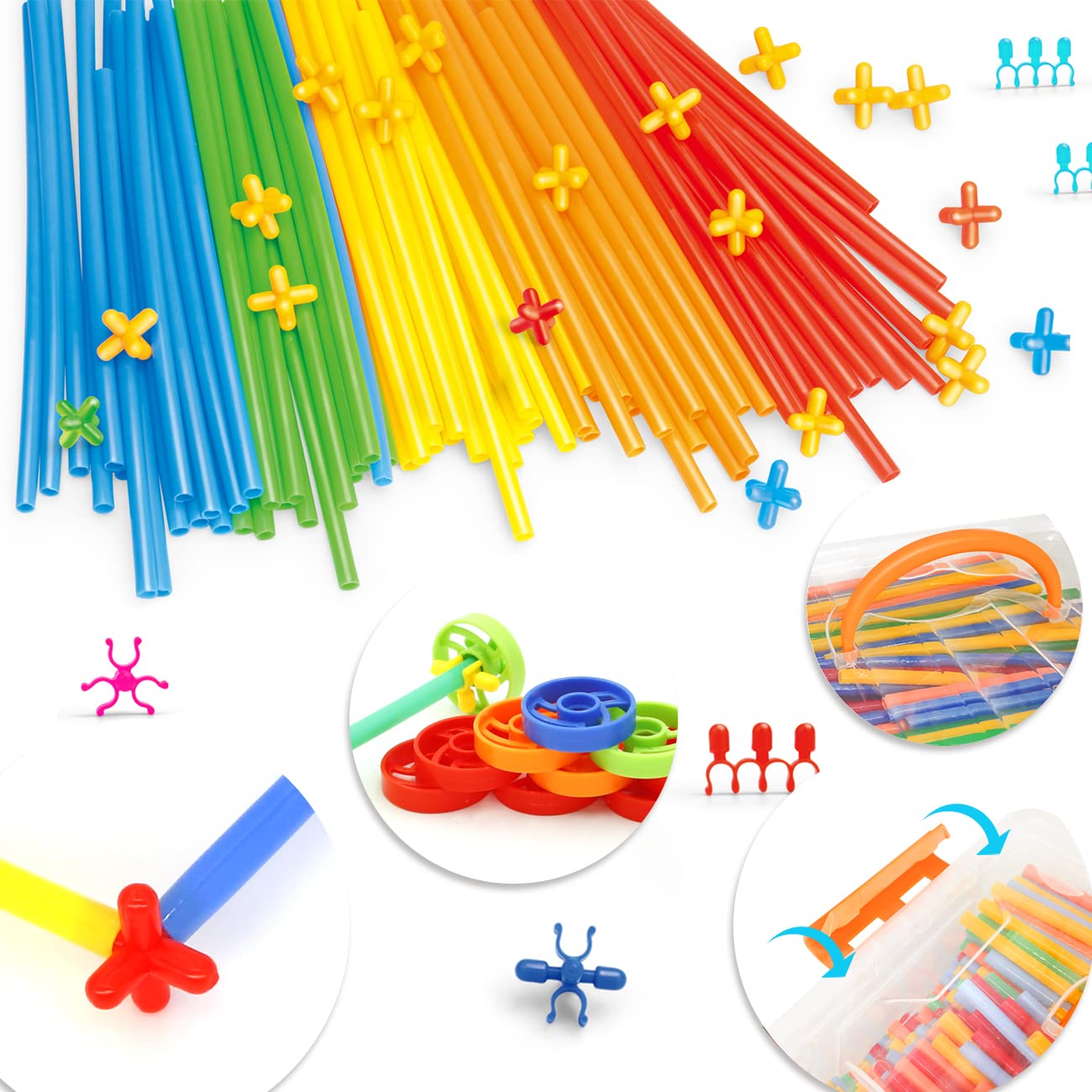 STEM Building Toys 600Pcs Straw Construction Educational Creative Engineering