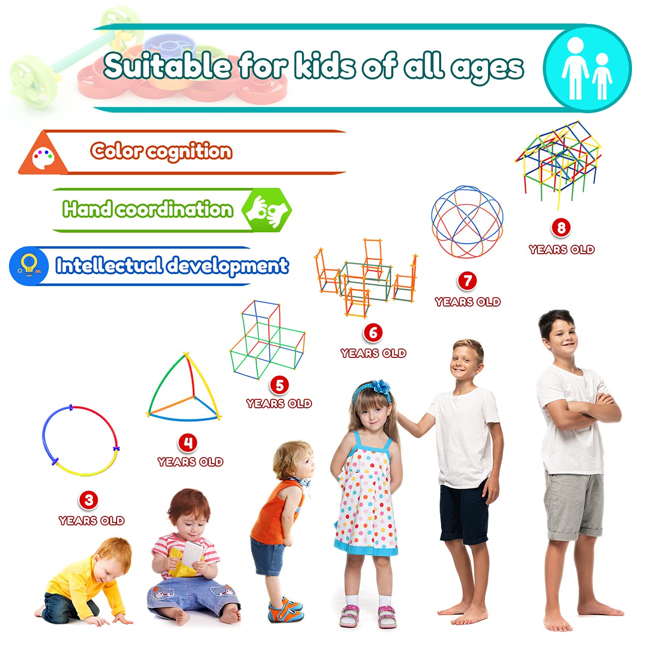 STEM Building Toys 600Pcs Straw Construction Educational Creative Engineering